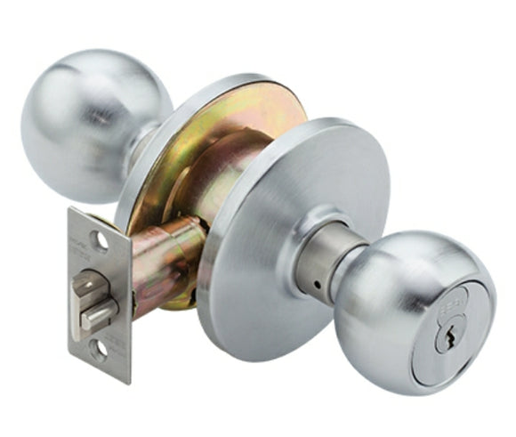 6K entry function knob lock or doorknob made to accept I/C core cylinders