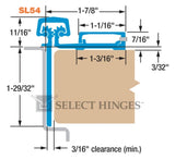 Select SL53 half surface continuous hinge